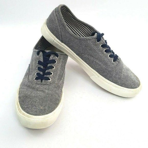 Old Navy Other - Old Navy Men's Canvas Athletic Boat Shoes Denim Chambray Lace Up Size 9 Gray